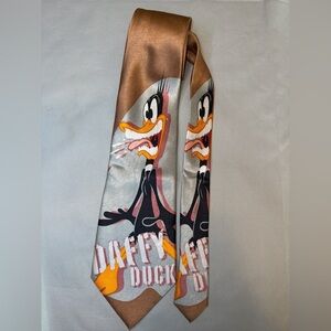 Daffy Duck Looney Tunes 100% Silk Neck Tie 4” width Novelty Tie Men’s Fashion